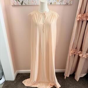 Vintage Peach Polka Dot Nylon Nightgown